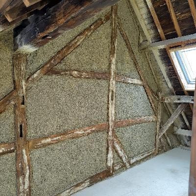 restauration de colombage d'une maison unifamilale à Marche-en-Famenne